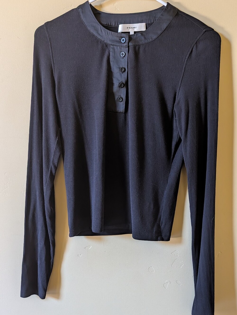 Frame Brand Ribbed Henley Top - Picture 6 of 11